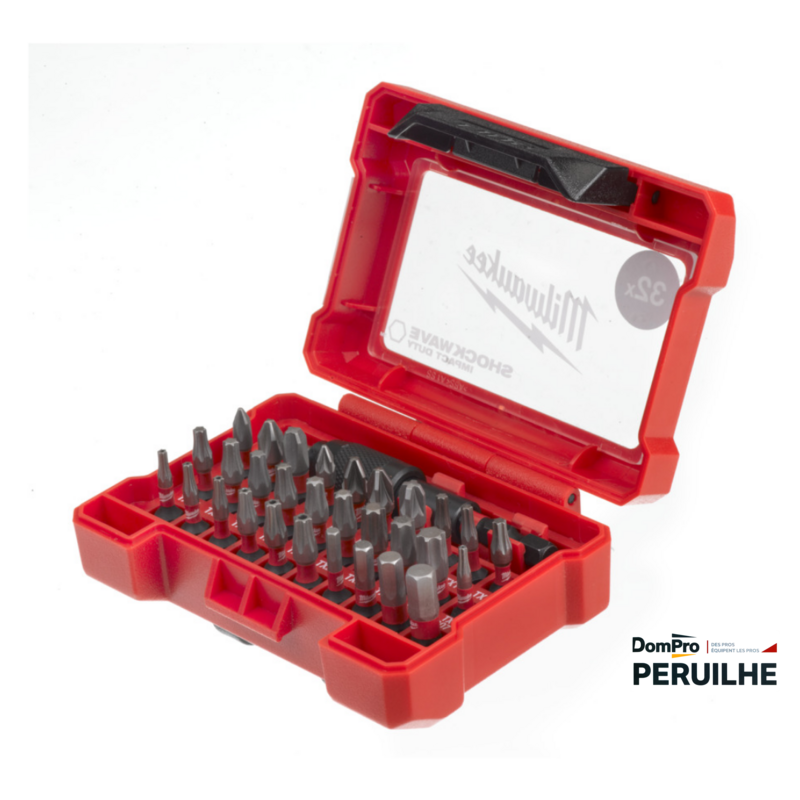Coffret 32 embouts SHOCKWAVE Milwaukee | Peruilhe
