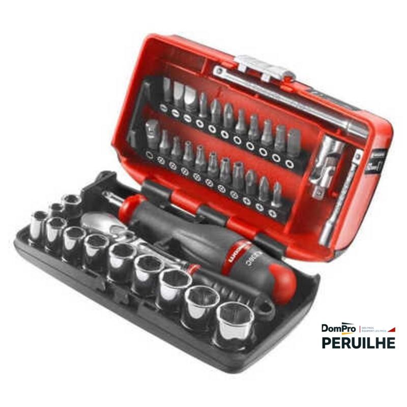 Coffret cliquet + douilles 1/4" 38 pcs | Peruilhe