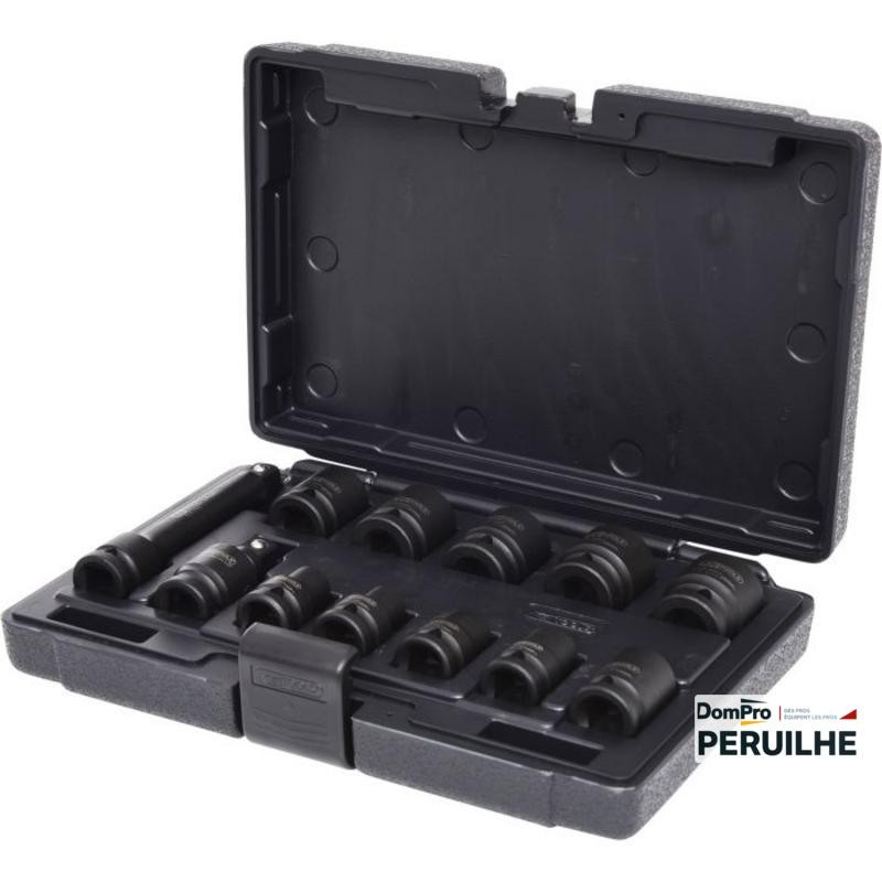 Coffret douilles à chocs 1/2" 10 pcs | Peruilhe