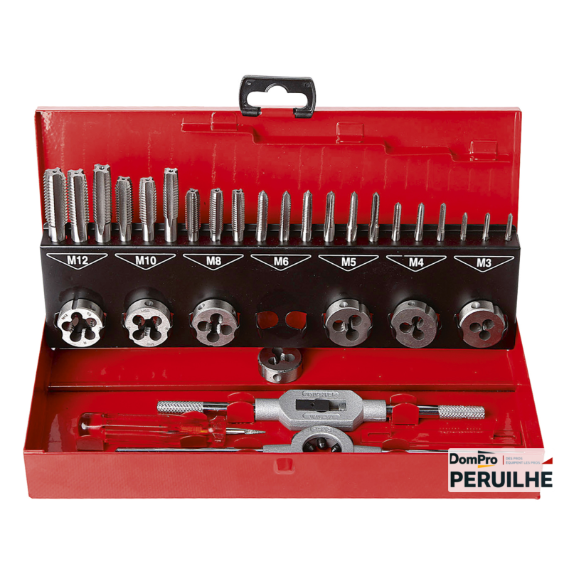 Coffret tarauds et filières M3-M12 | Peruilhe