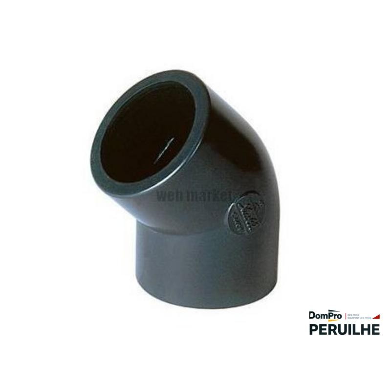 Coude PVC pression FF 45° Ø63 mm | Peruilhe