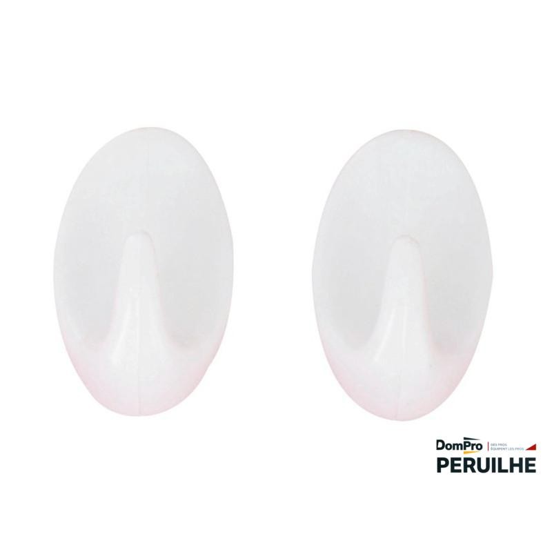 Crochet adhésif ovale blanc | Peruilhe