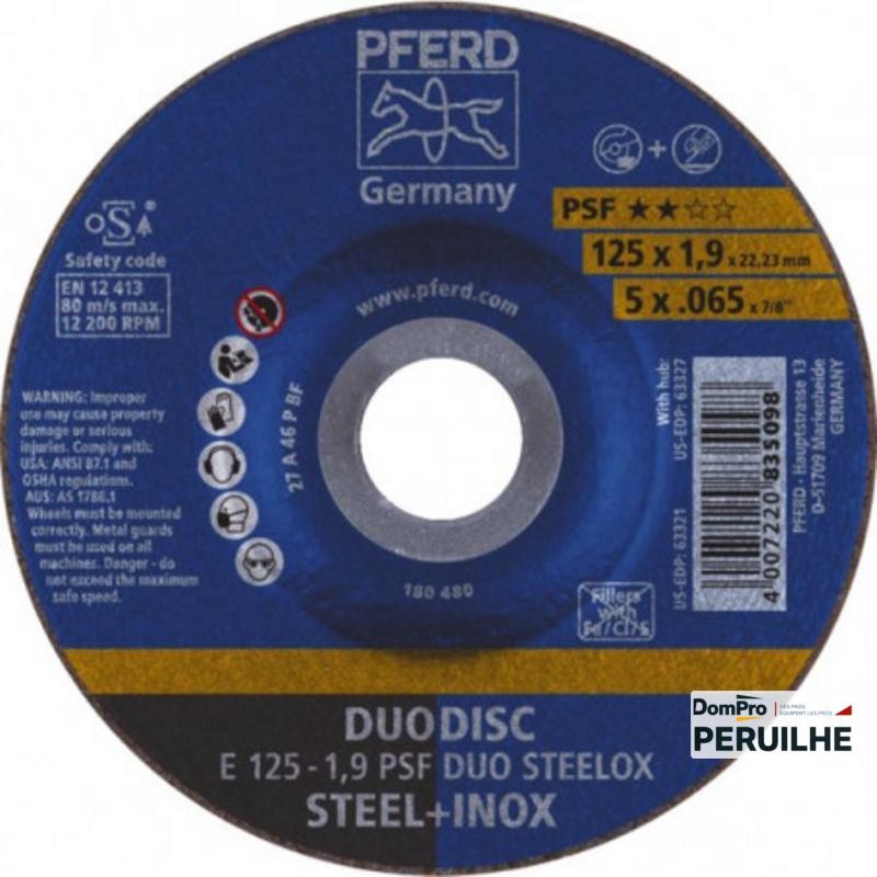 Disque 125x1,9 mm tronçonnage inox | Peruilhe