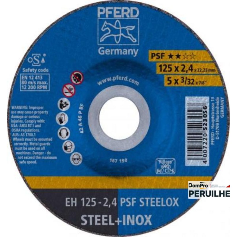 Disque PSFinox 125x3,2 PFERD | Peruilhe