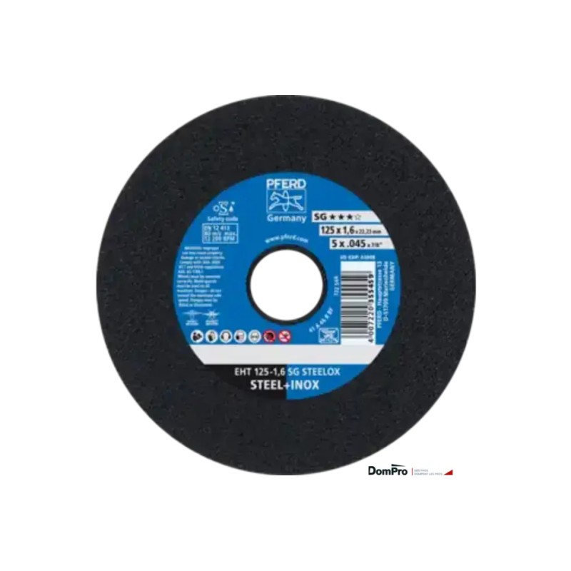 Disque tronçonnage 125x1.6 SG STEELOX | Peruilhe