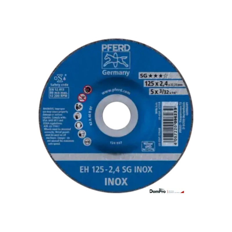 Disque SG INOX 125x2,4 mm Pferd | Peruilhe
