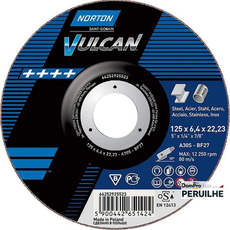 Disque Vulcan 125x6.4 Inox Norton | Peruilhe