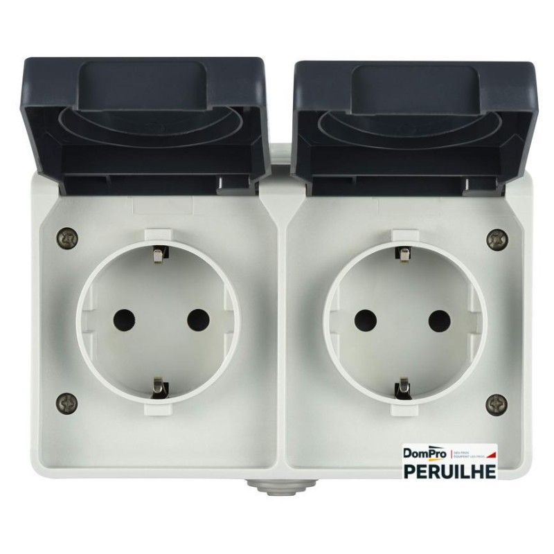 Double prise 2P+T IP44 Aquatop Electraline | Peruilhe