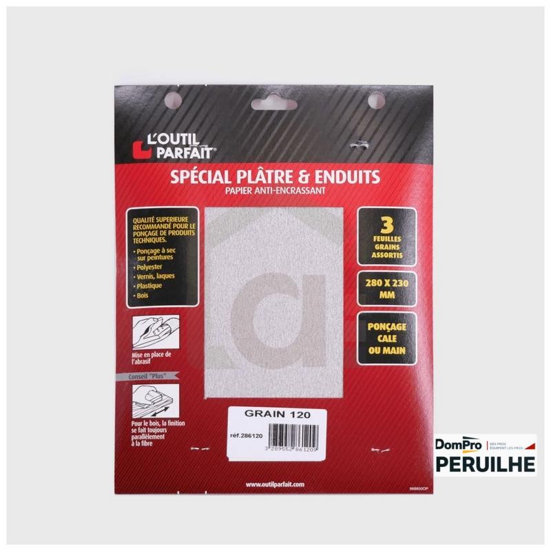 Papier abrasif anti-encrassant grain 120 x10 | Peruilhe