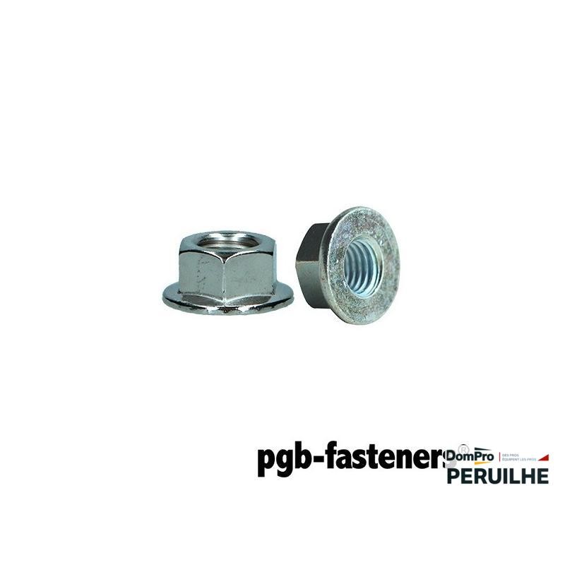 Ecrou embase crantée M10 zincé | Peruilhe
