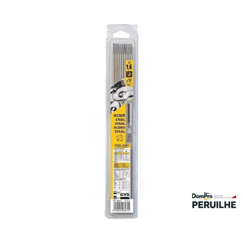 Électrode acier 1,6 mm blister 17 Peruilhe