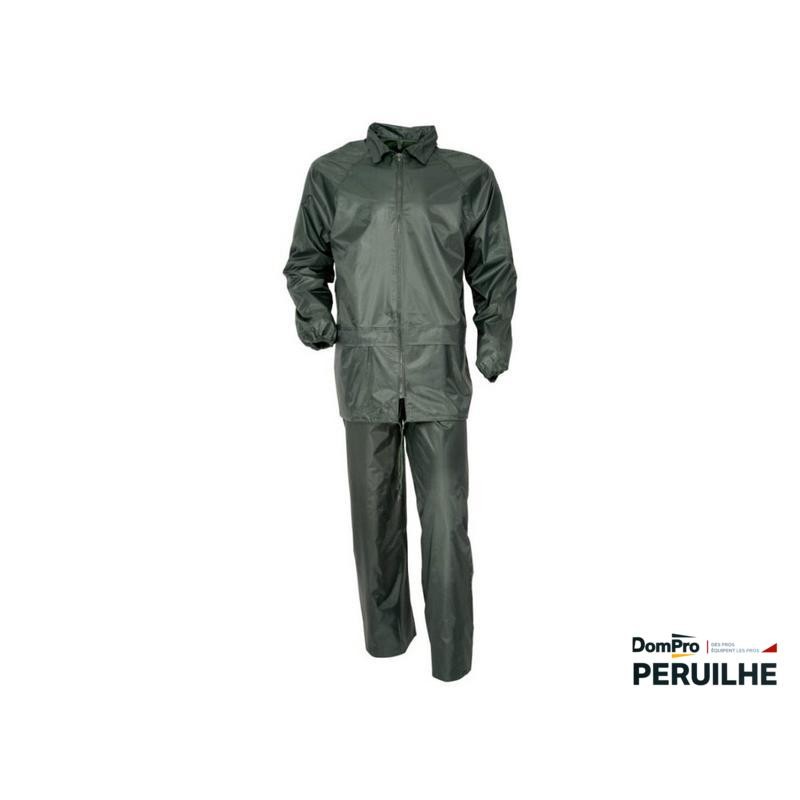 Ensemble pluie kaki enduit PVC | Peruilhe