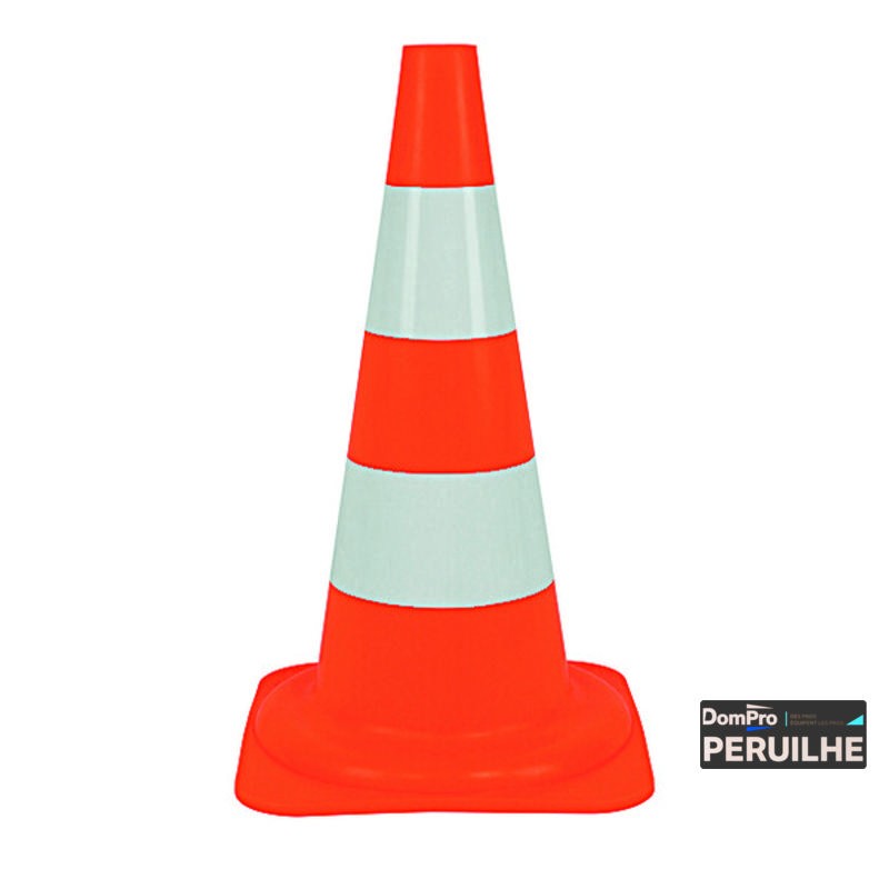 Cône de chantier 50 cm PVC orange Peruilhe