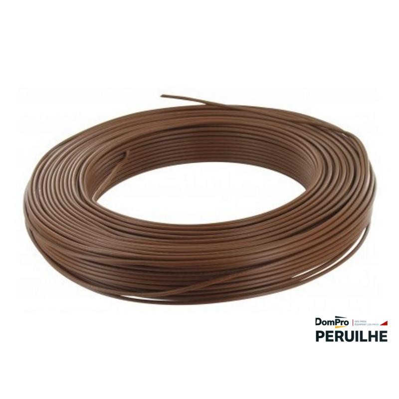 Fil rigide HO7 V-U 1,5 mm² marron 100 m | Peruilhe