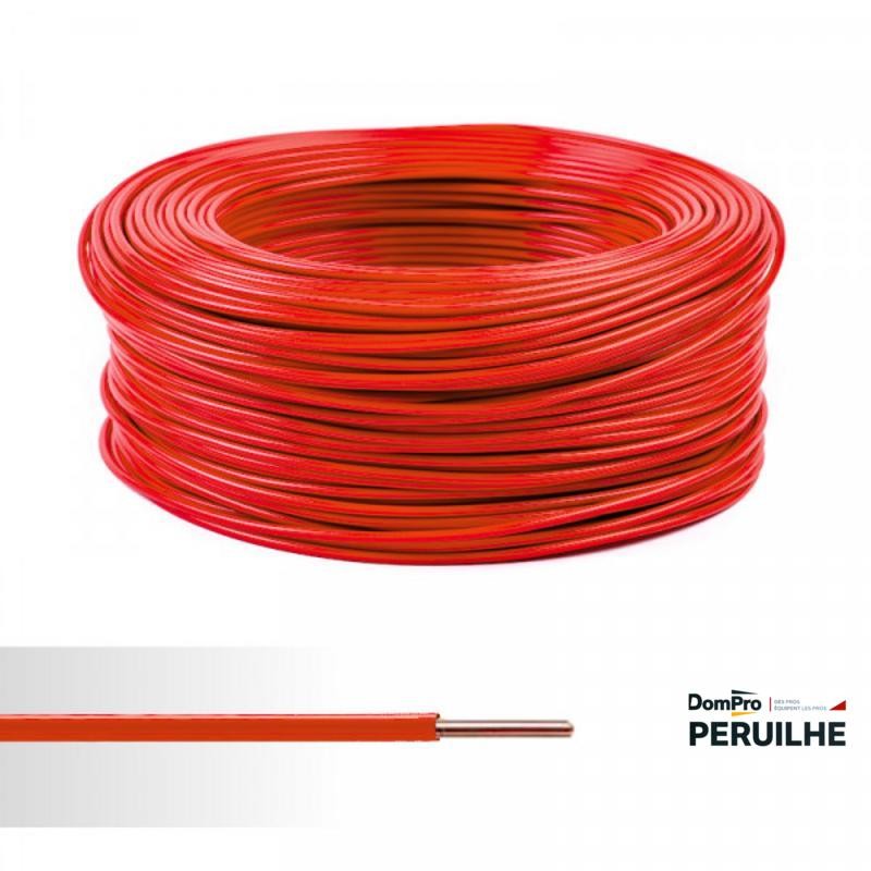 Fil rigide HO7 V-U 1.5 mm rouge - Peruilhe