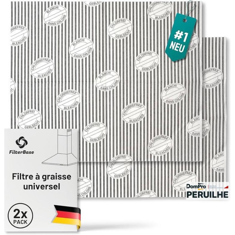 Filtre hotte blanc 57x47 Lot de 2 | Peruilhe