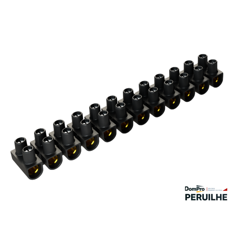 Barrette connexion 12 plots 16mm² 80A | Peruilhe