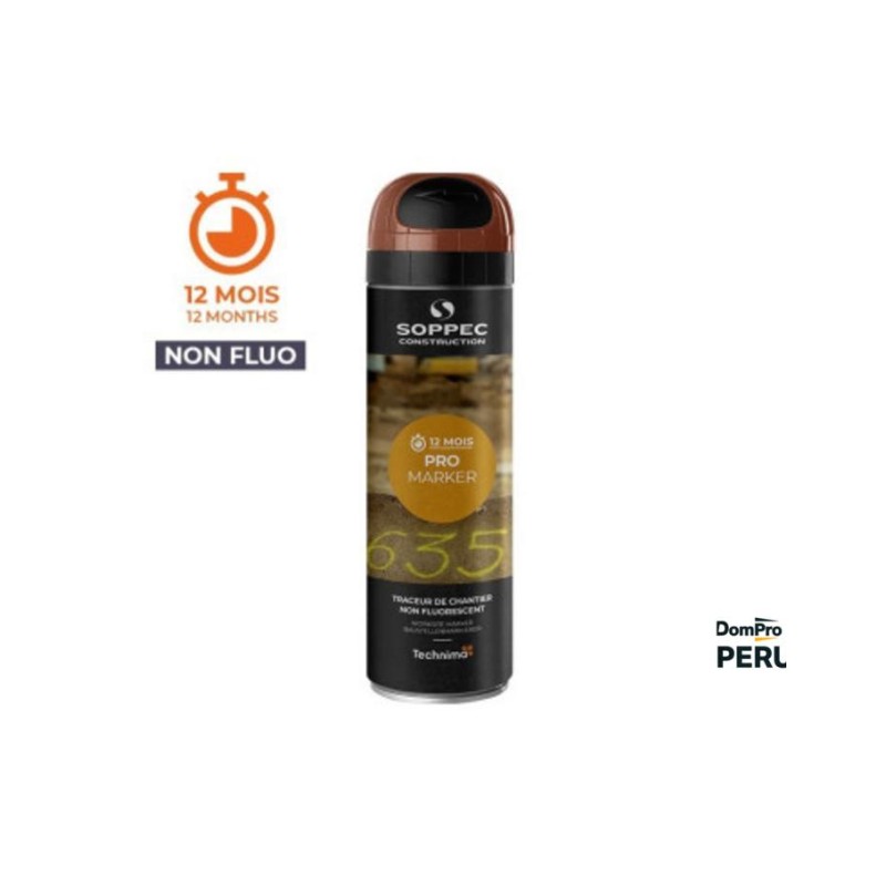 Bombe peinture chantier PROMARKER Marron 500 ml | Peruilhe