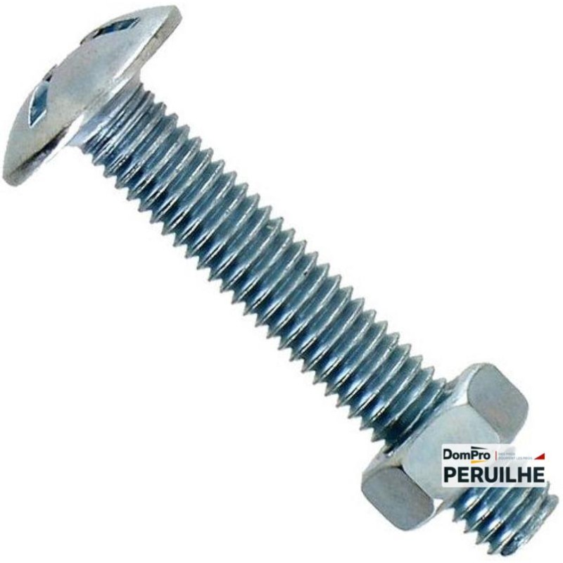 Boulon poêlier zingué 8x60 mm boîte 100 | Peruilhe