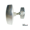 Bouton double porte aluminium poli 7 mm | Peruilhe