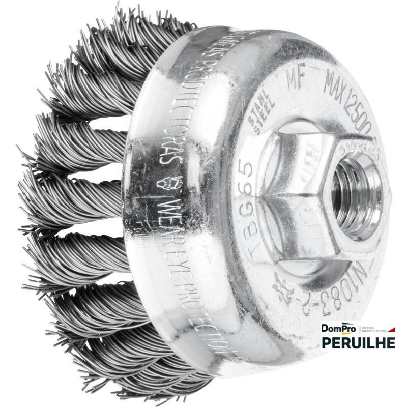 Brosse boisseau torsadée Ø65 mm M14 | Peruilhe