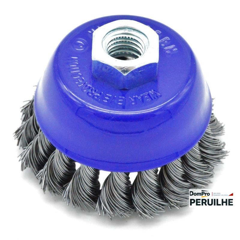 Brosse boisseau non torsadée Ø75 mm M14 Peruilhe