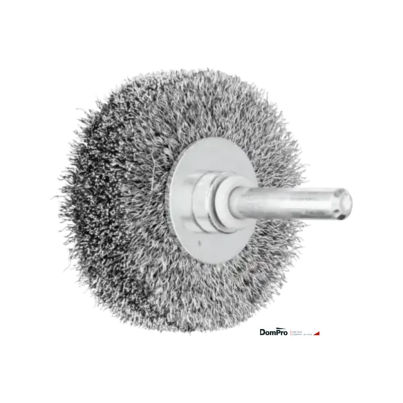 Brosse plate acier Ø50x15 mm tige 6 mm | Peruilhe