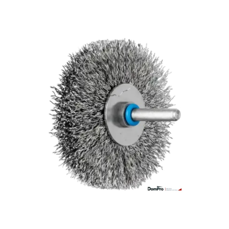 Brosse plate inox Ø70x15 mm, tige 6 mm | Peruilhe