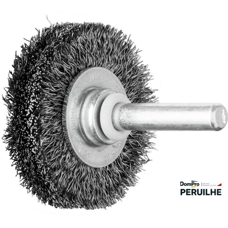 Brosse métallique plate sur tige 6 mm | Peruilhe