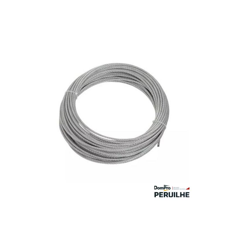Câble acier galva 7x19 Ø4 mm gainé PEBAX | Peruilhe