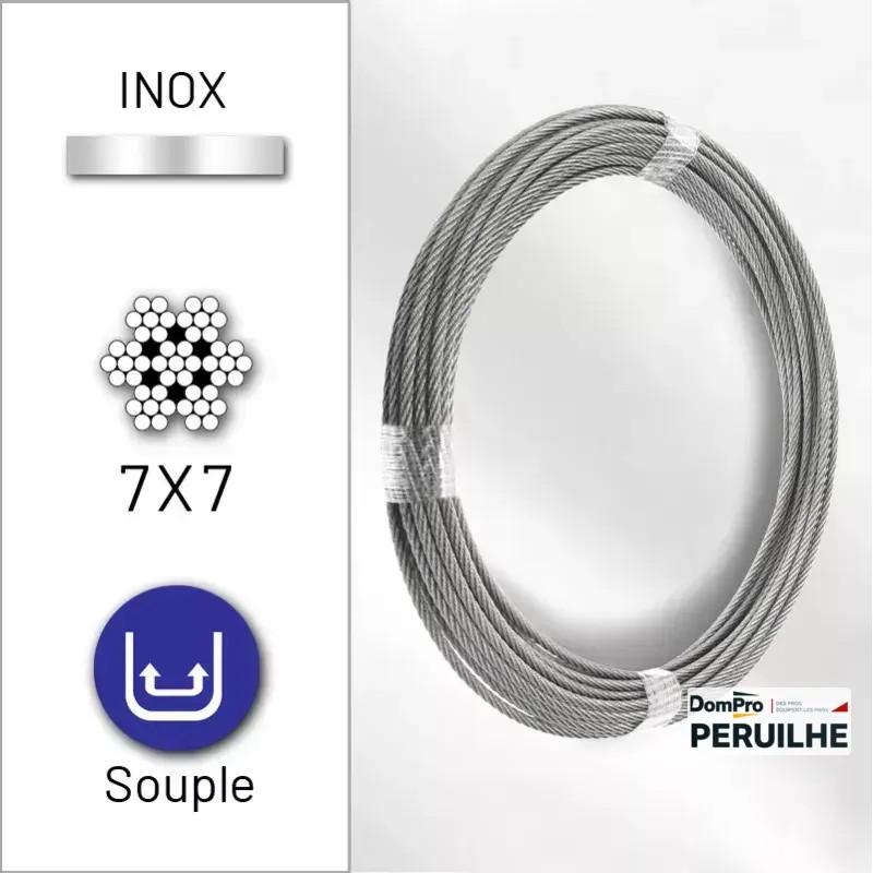 Câble souple inox 316 Ø2mm conditionné | Peruilhe