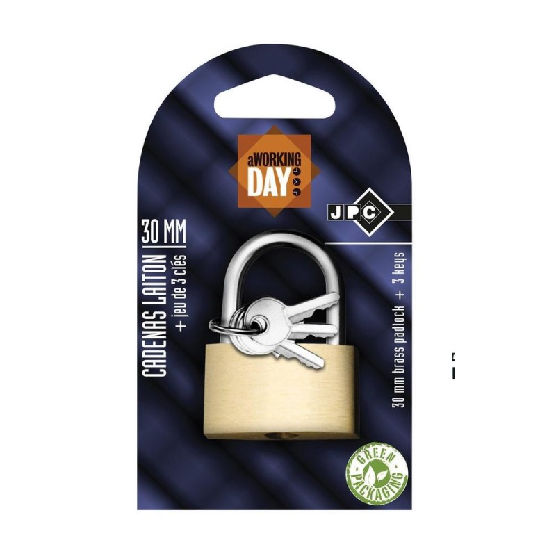 Cadenas laiton 30 mm, 3 clés | Peruilhe
