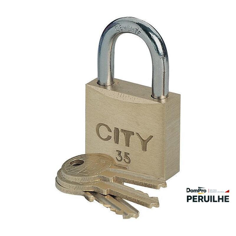 Cadenas laiton CITY 35 mm 3 clés | Peruilhe